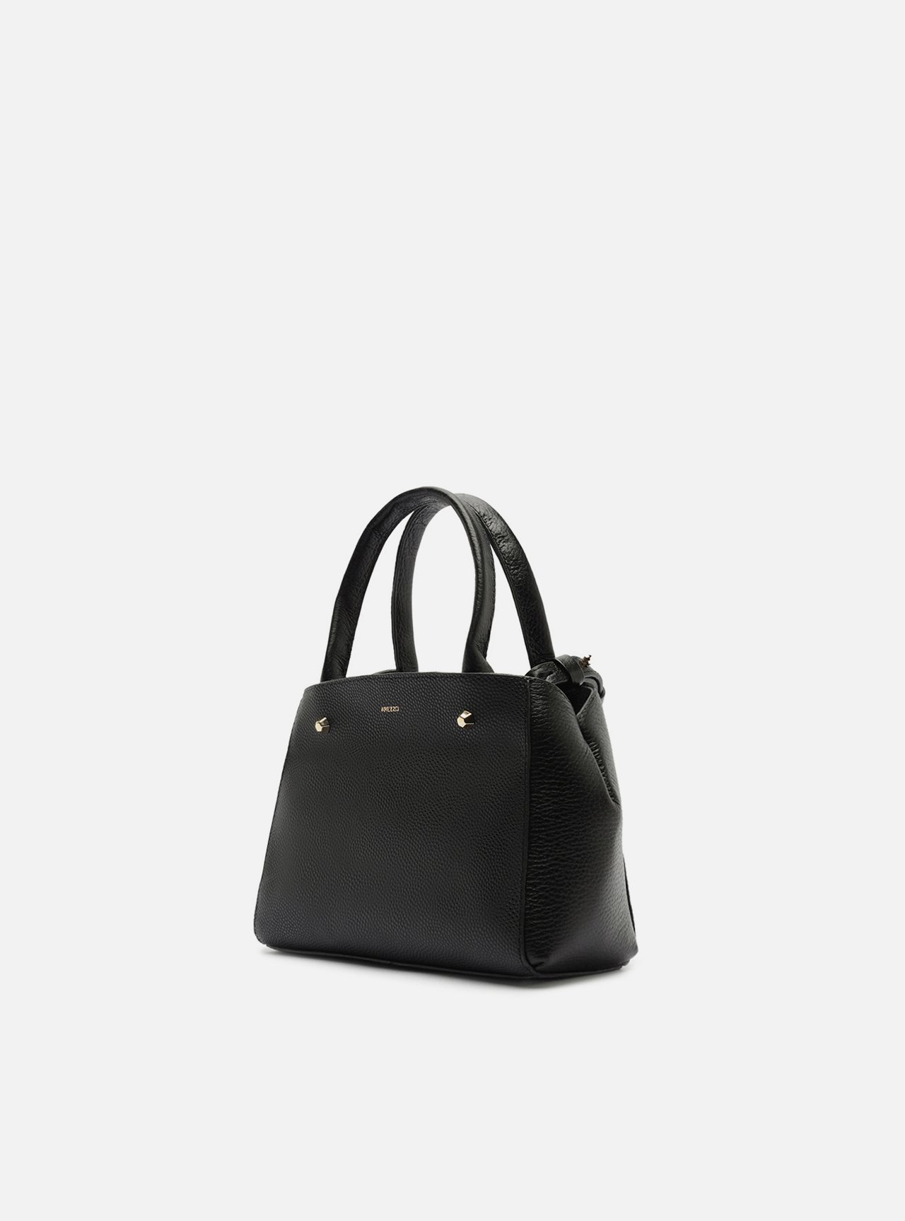 Bolsa Tote Preta Couro Bella Pequena — foto 2
