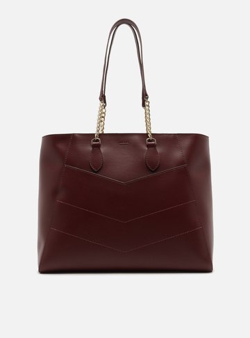 Bolsa Shopping Vermelha Grande Costuras