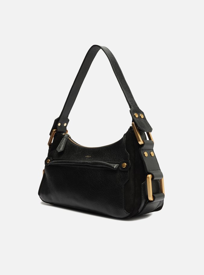 Bolsa Tiracolo Preta Couro Gretha Média