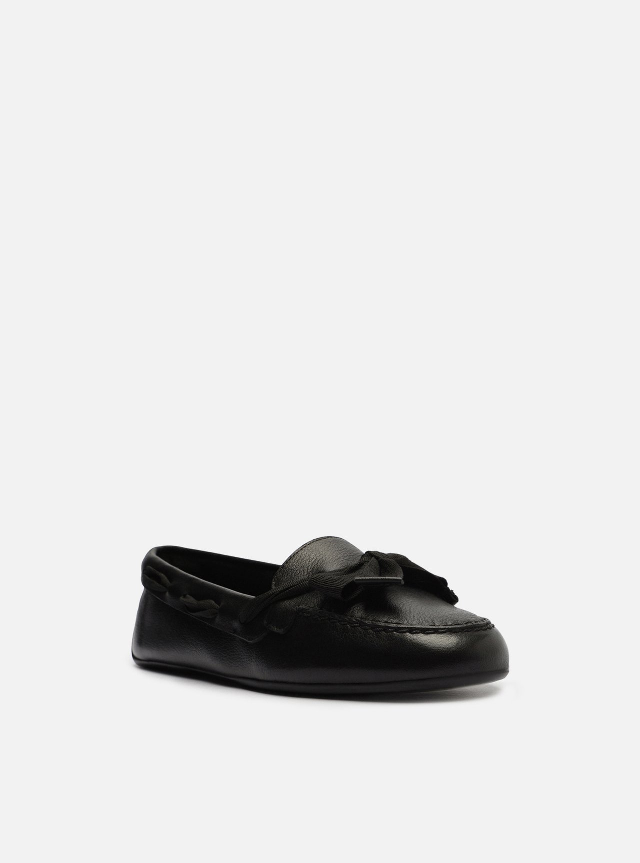 Mocassim Preto Bico Redondo Laço — foto 2