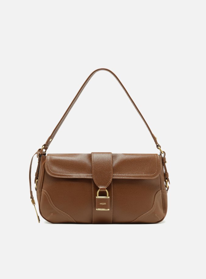 Bolsa Tiracolo Caramelo Couro Média Cadeado