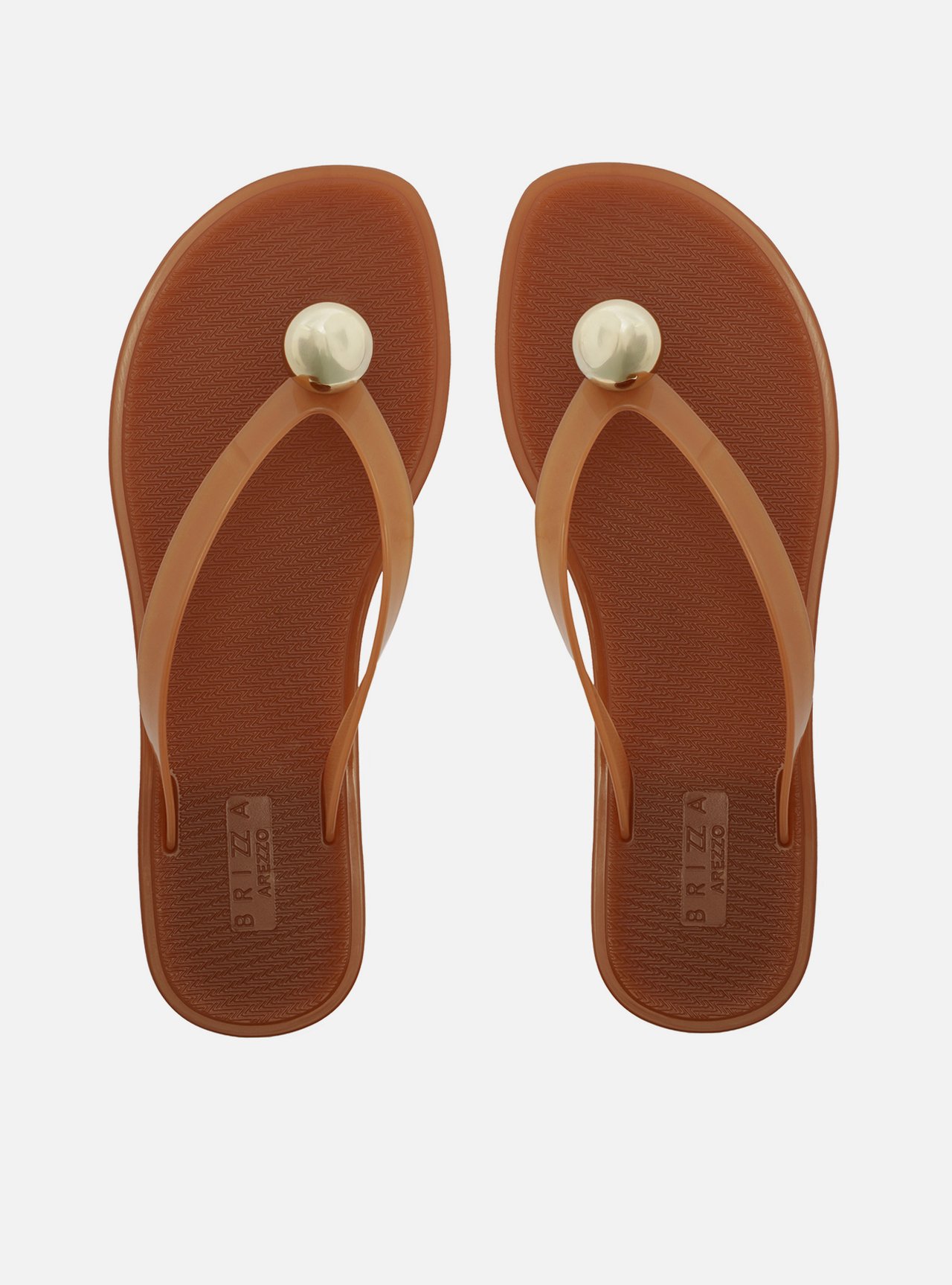 Chinelo Marrom Jelly Glow Esfera Metal — foto 1
