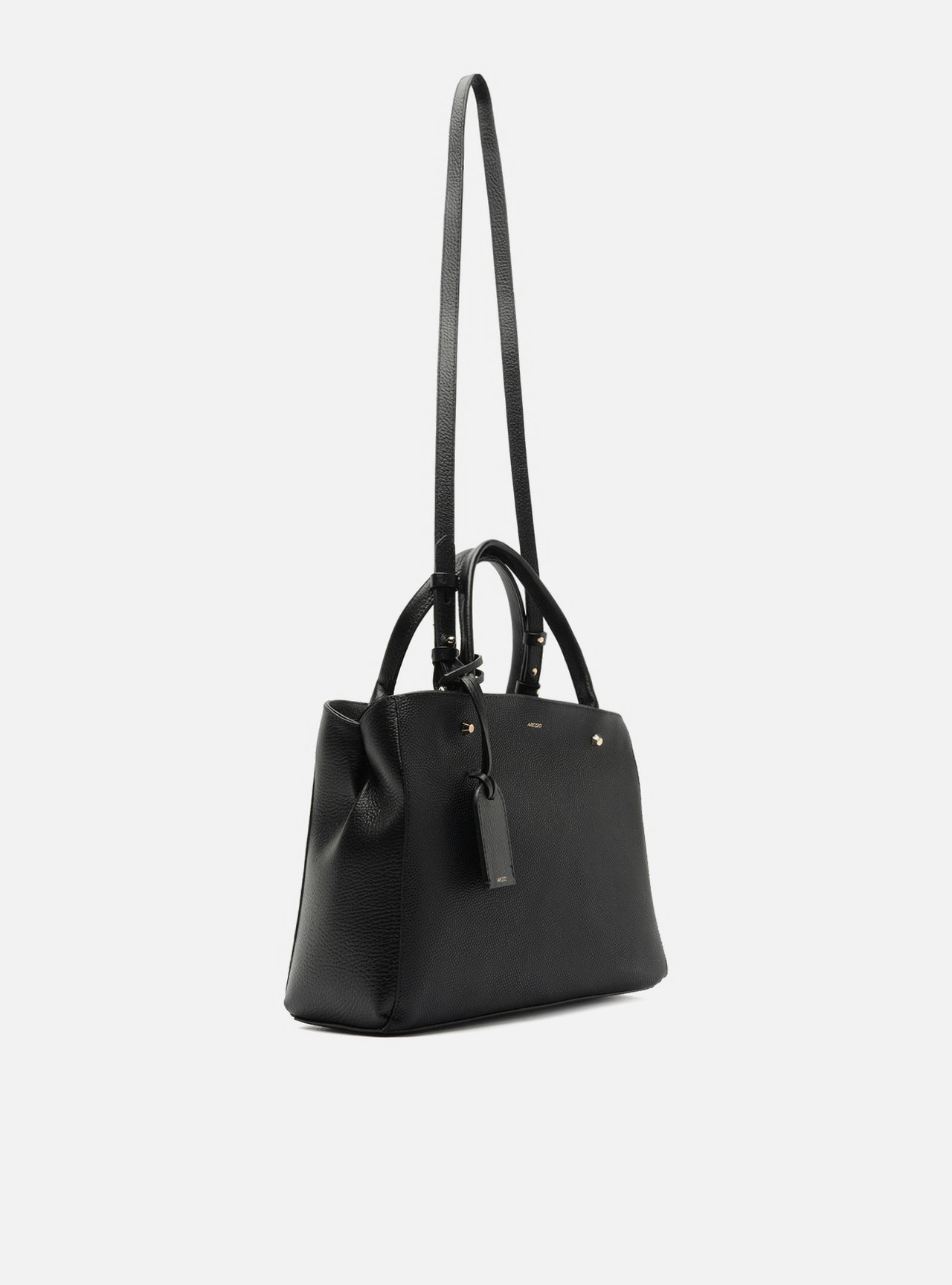 Bolsa Tote Preta Couro Bella Média — foto 5