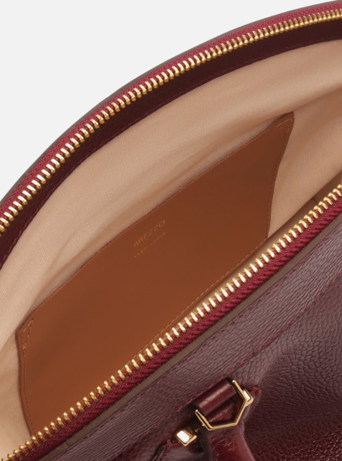 Bolsa Tote Vermelha Couro Grande Moderna