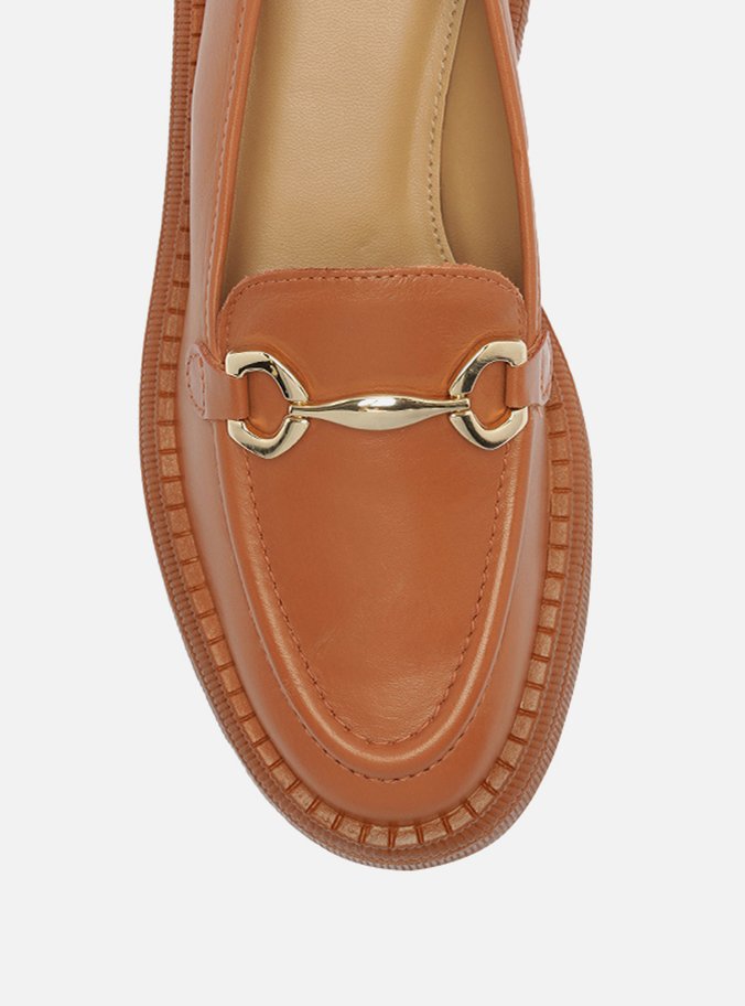 Mocassim Marrom Caramel Couro Tratorado Bridão