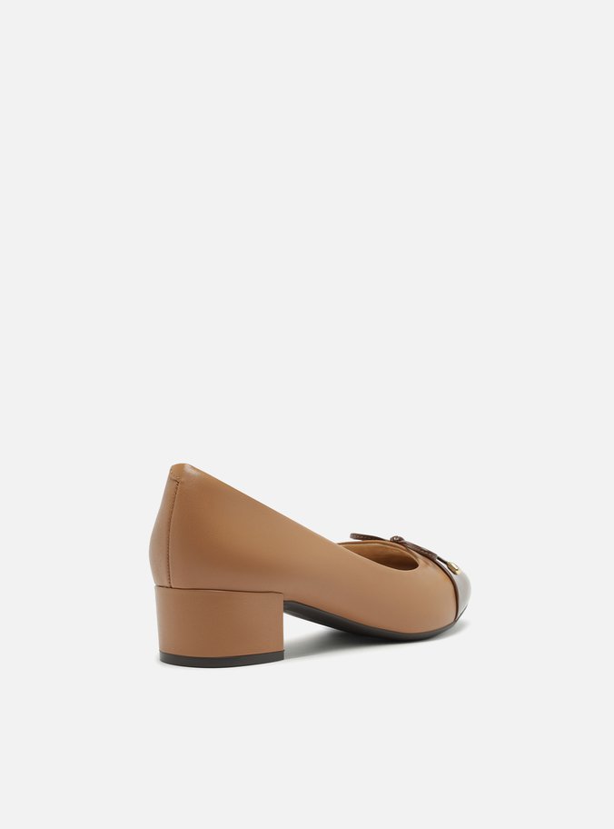 Scarpin Multineutro Couro Salto Baixo Laço Soft
