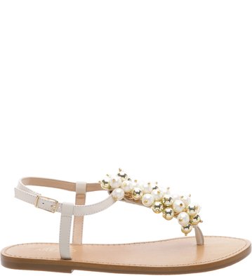 Rasteira Pérolas Off-White
