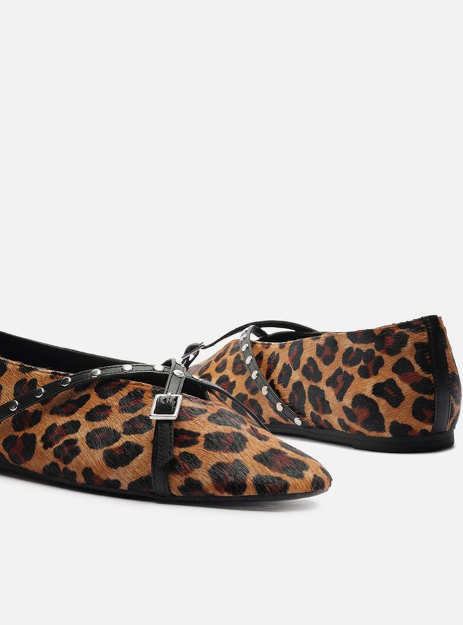 Sapatilha Animal Print Tiras Cruzadas