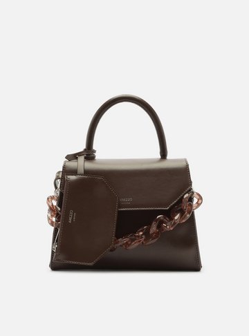 Bolsa Satchel Marrom Iara Média Translúcida