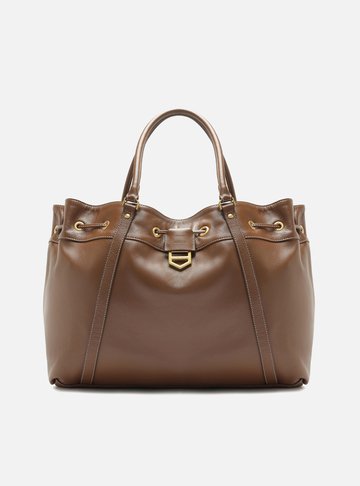 Bolsa Shopping Marrom Couro Alicia Grande