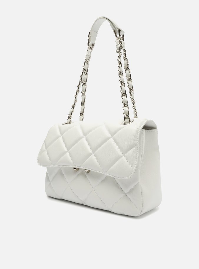 Bolsa Tiracolo Branca Couro Mizz Média