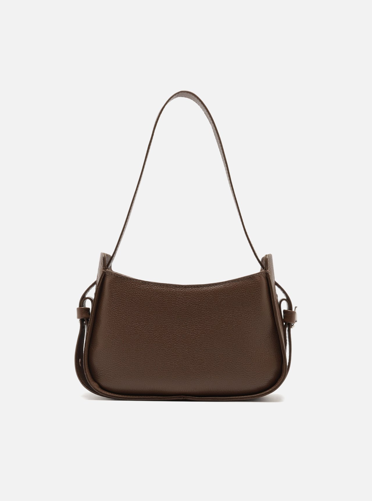 Bolsa Hobo Marrom Couro Média — foto 3
