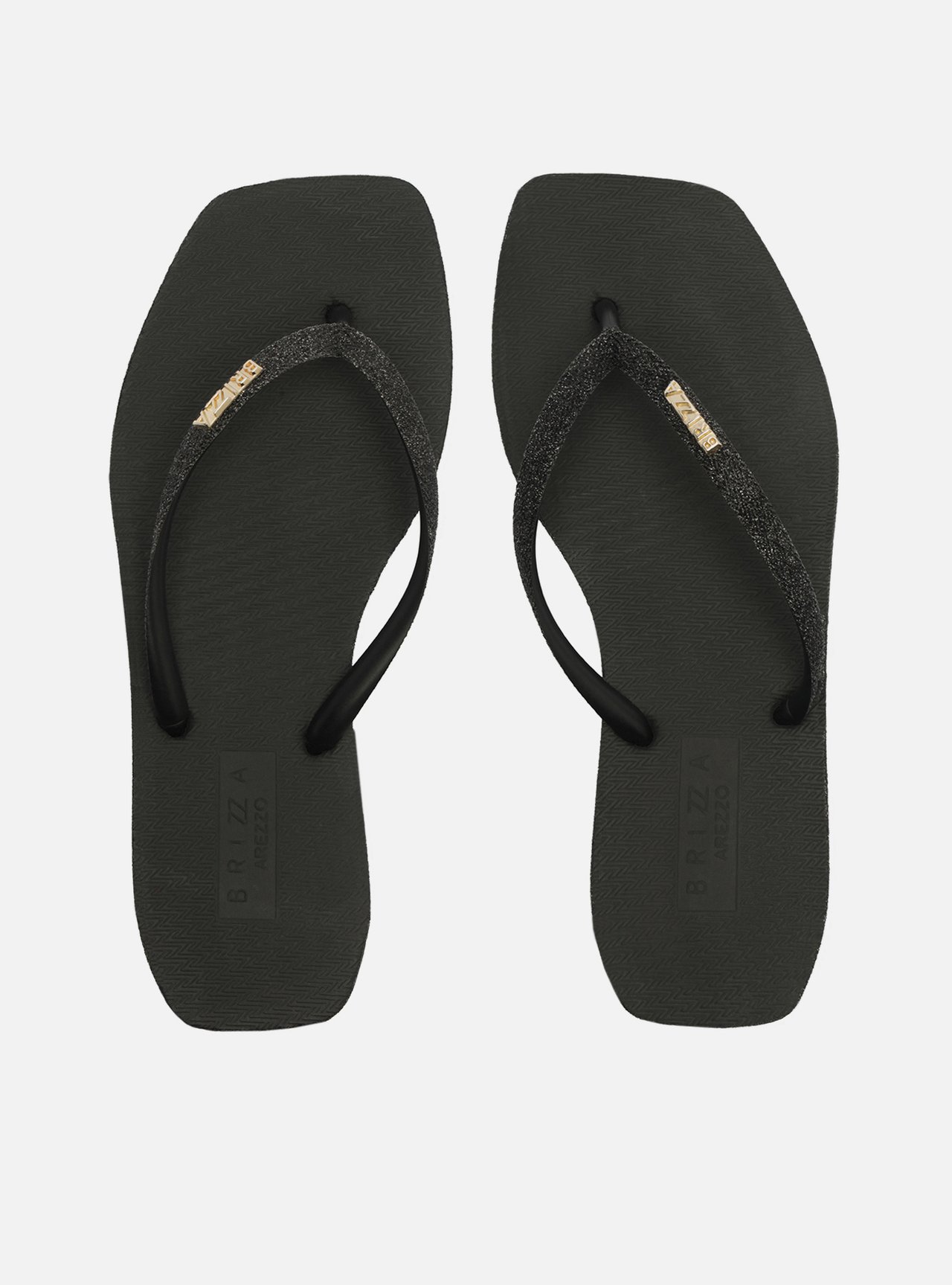 Chinelo de Dedo Preto Bico Quadrado Brizza — foto 1