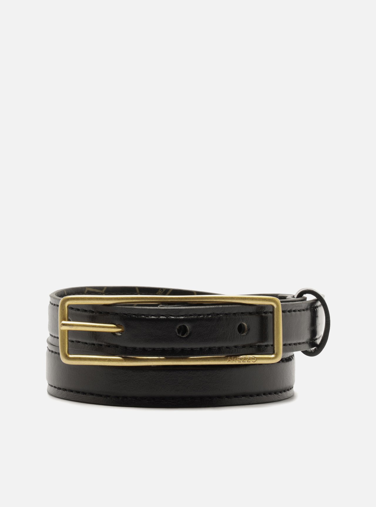 Cinto Fino Preto Couro — foto 3