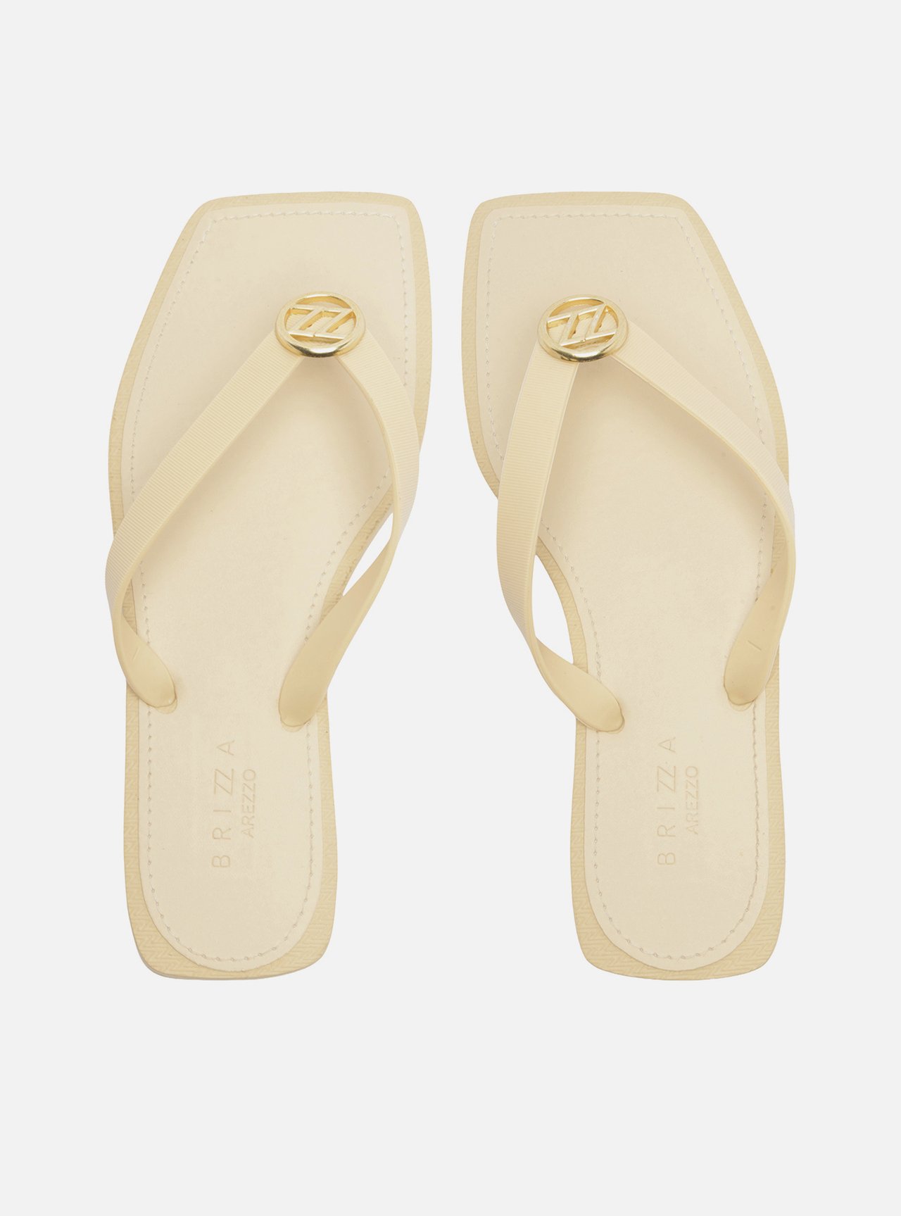 Chinelo de Dedo Off White Metal ZZ Square Brizza — foto 1
