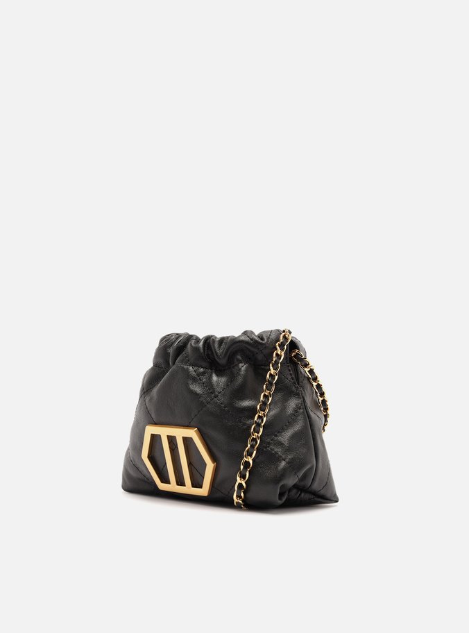 Bolsa Tiracolo Preta Couro Esther Pequena