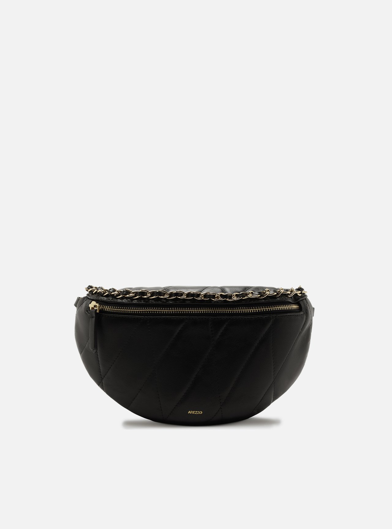 Bolsa Tiracolo Preta Couro Média Corrente