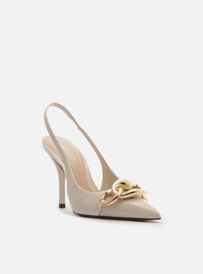 Scarpin Branco Salto Alto Slingback Elos