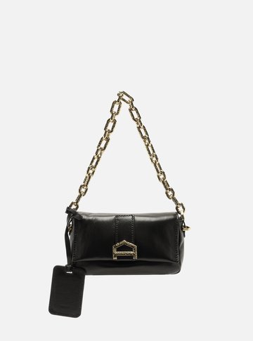Arezzo — Bolsa Tiracolo Preta Couro Pequena