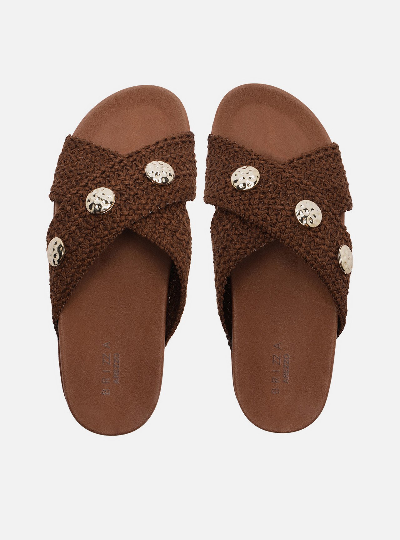 Chinelo de Dedo Marrom Tressê Metais Brizza — foto 3