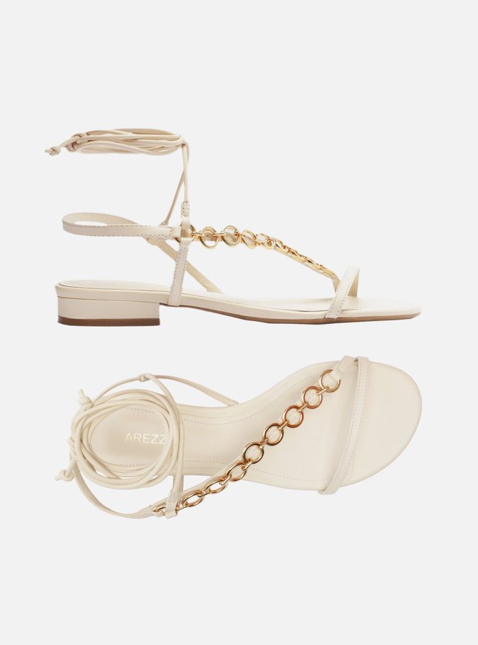 Sandália Rasteira Off-White Tira Argolas