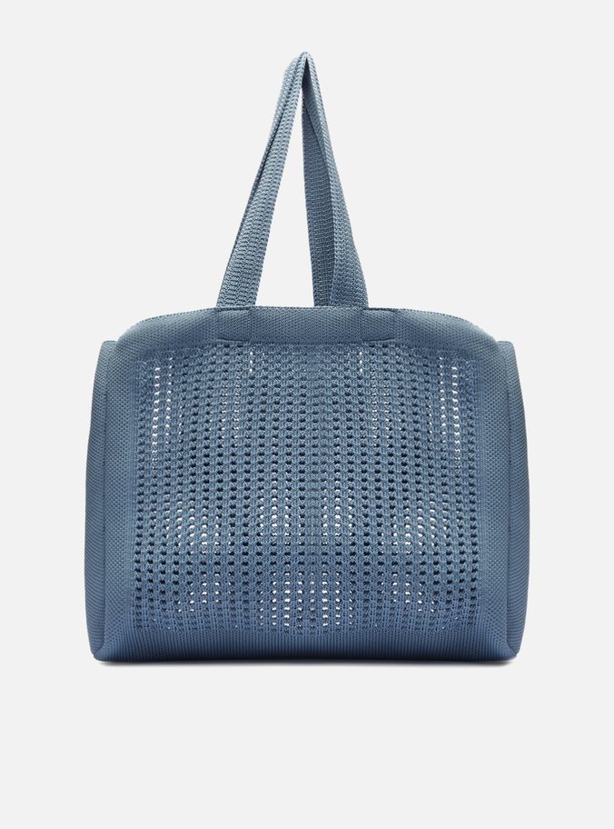Bolsa Shopping Azul Crochê Grande