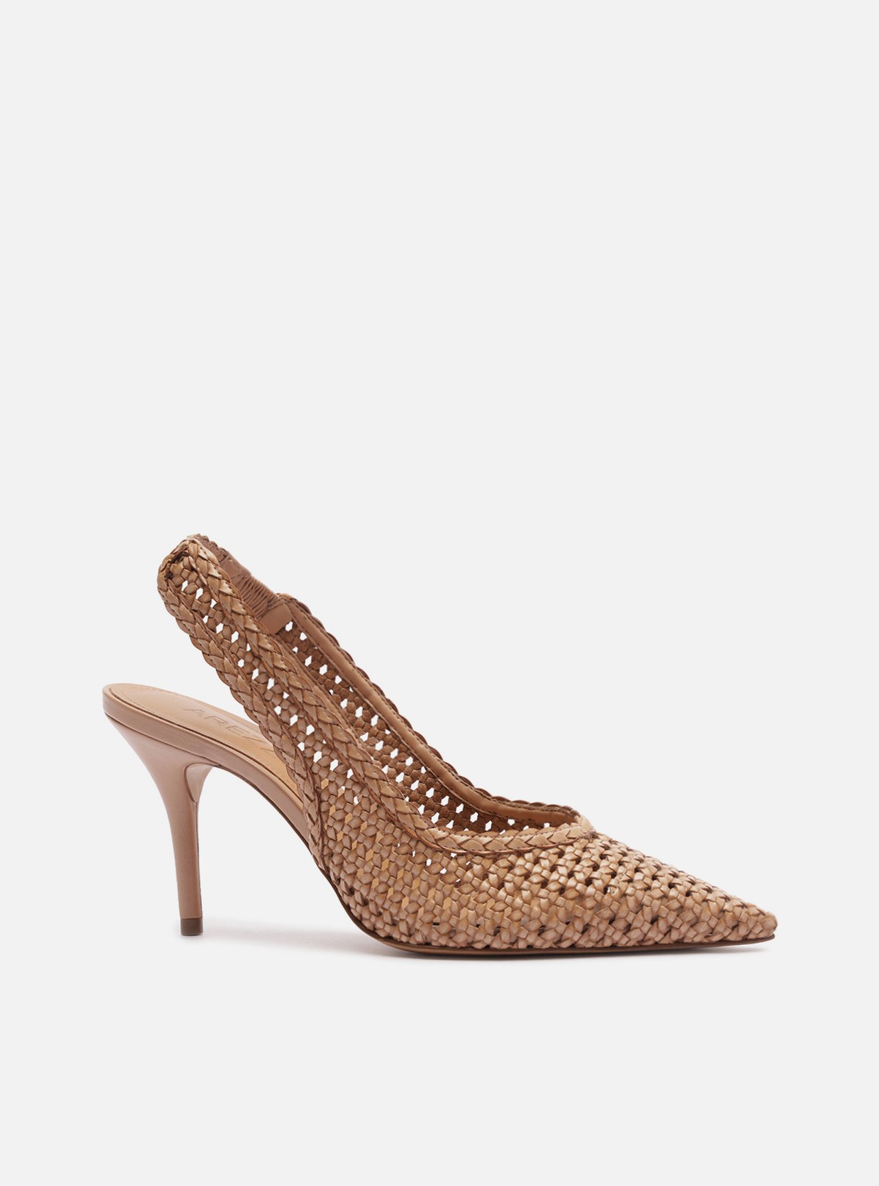 Scarpin Bege Tressê Salto Médio Slingback — foto 1