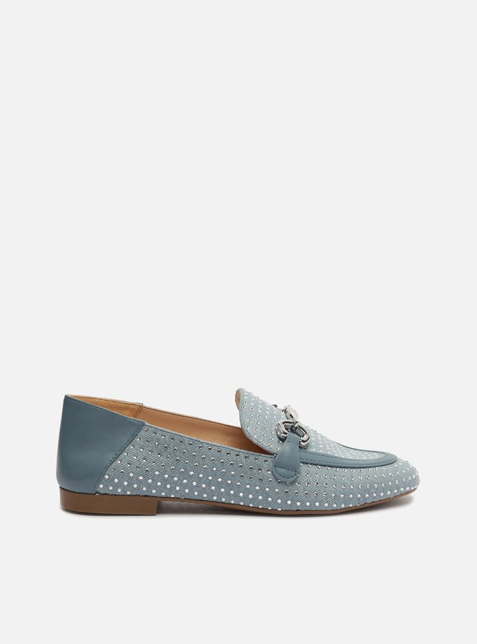 Mocassim Azul Jeans Strass Bridão