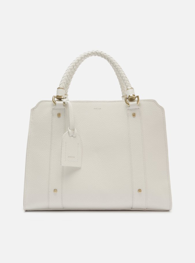 Bolsa Tote Branca Couro Piazza Grande Alças