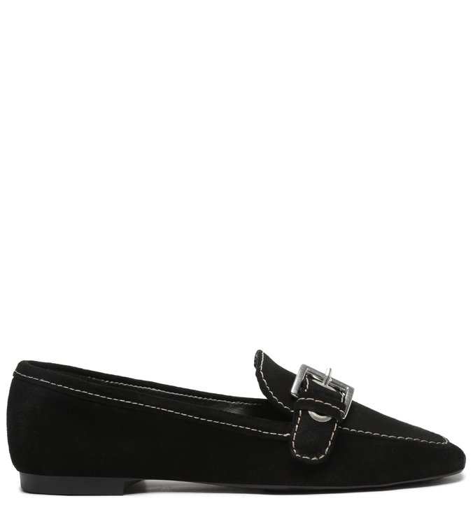 Mocassim Nobuck Fivela Preto Catarina