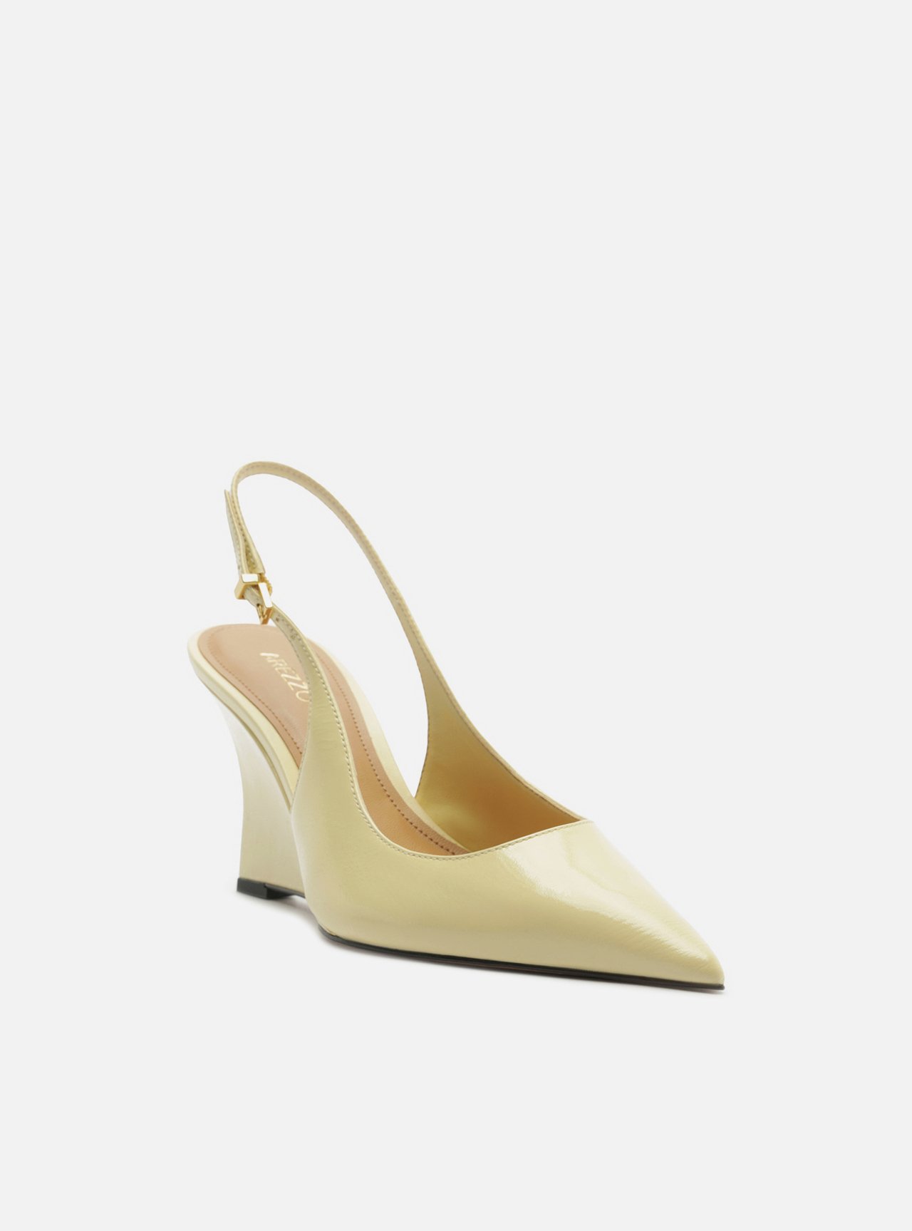 Scarpin Amarelo Couro Anabela Slingback — foto 2