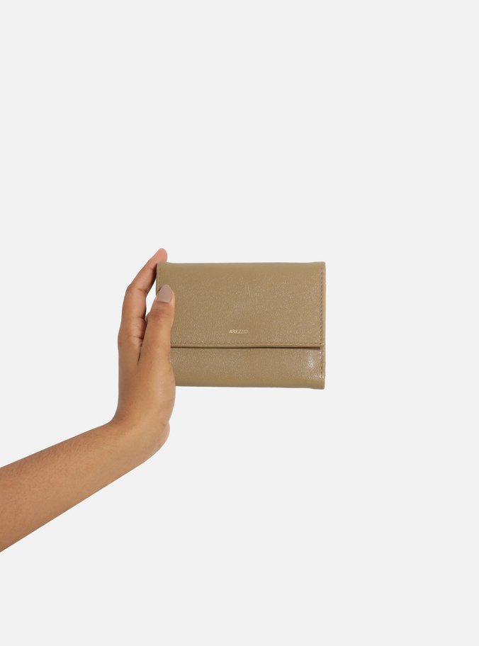 Carteira Cinza Couro Média Básica