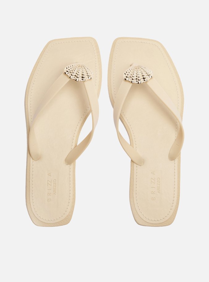 Chinelo de Dedo Off White Recouro Square Concha