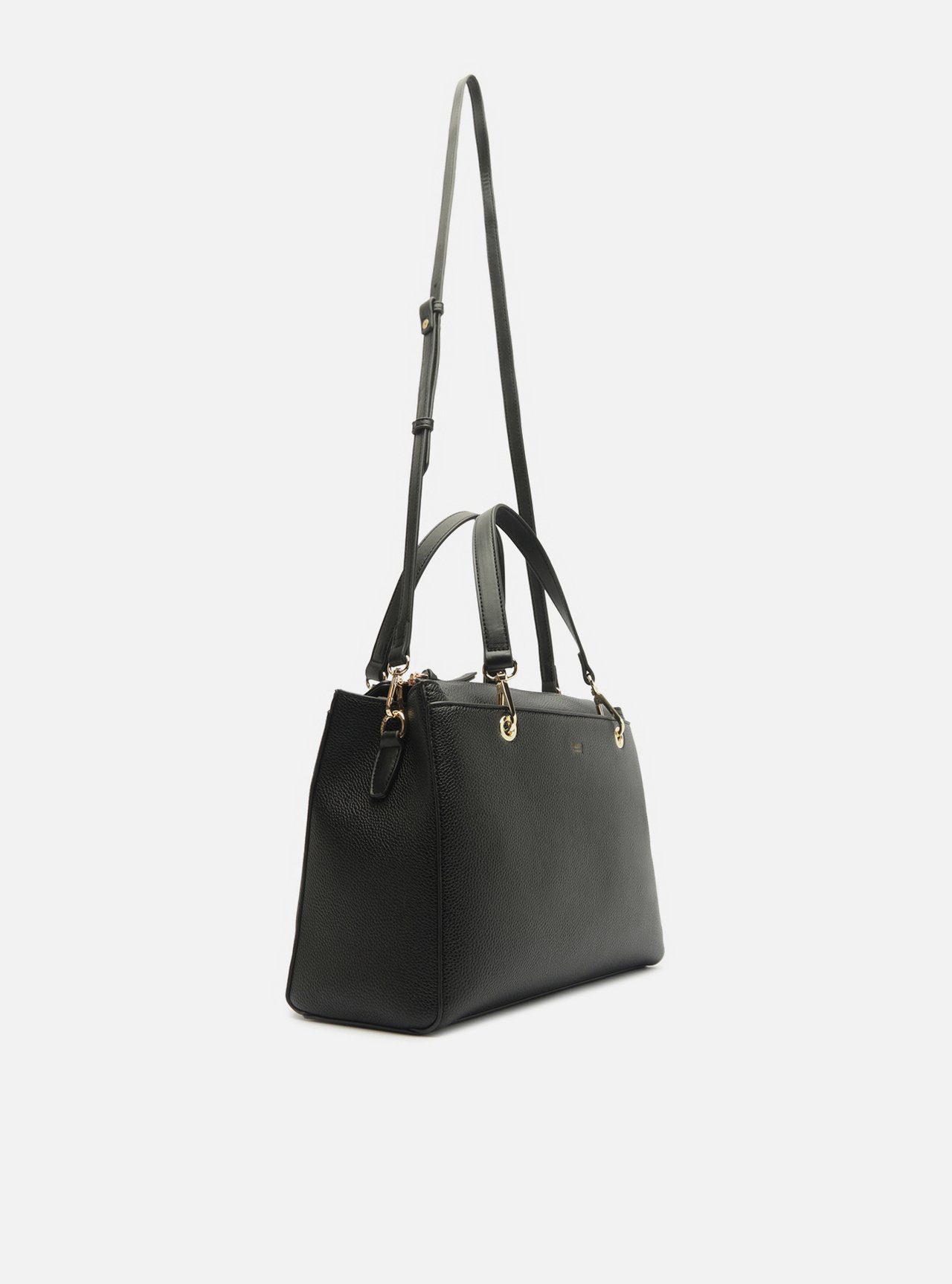 Bolsa Tote Preta Média Alças Metais — foto 5