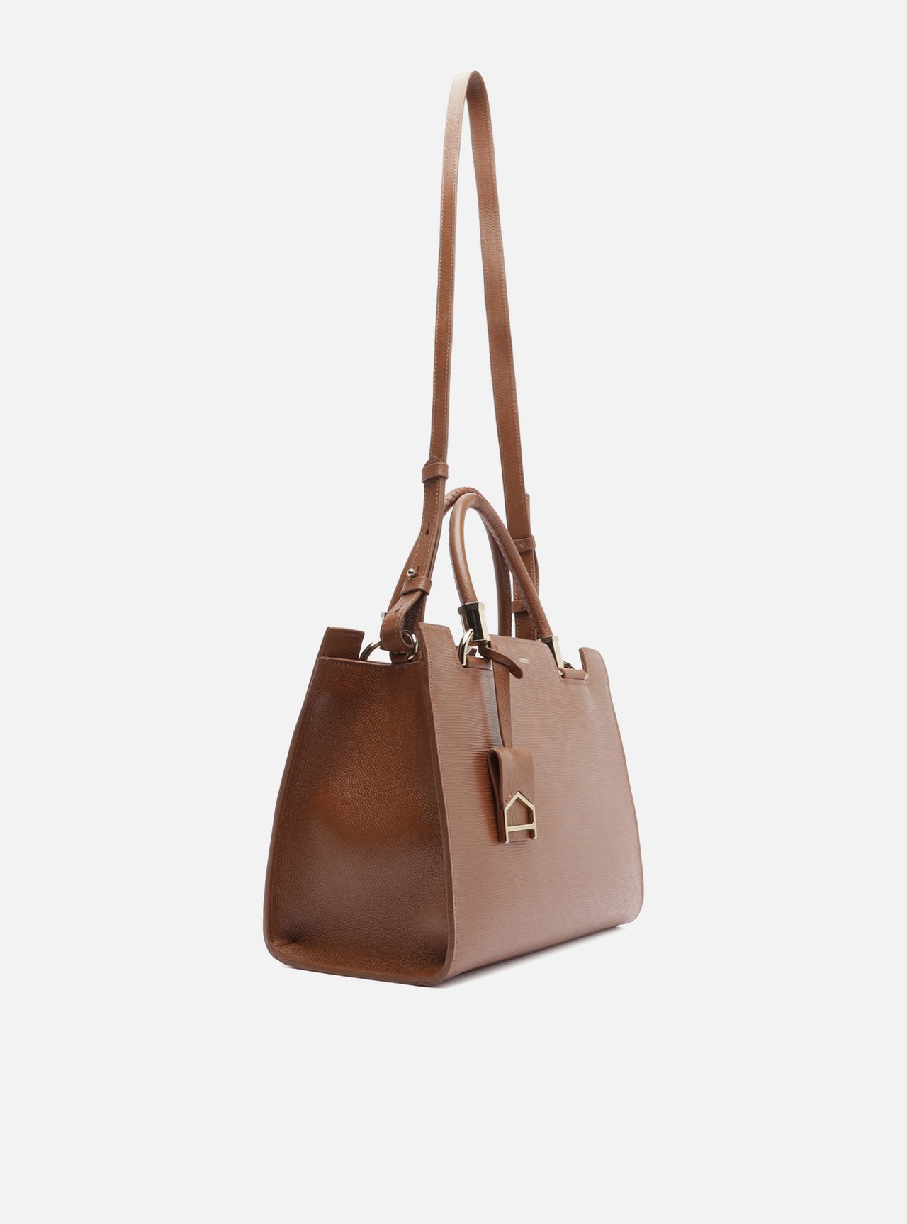 Bolsa Tote Marrom Couro Abraccio Grande — foto 5