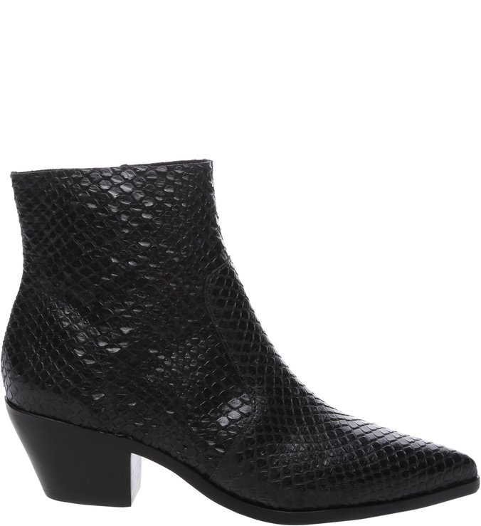Ankle Boot Couro Skin West Preta