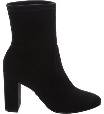 Bota Veludo Skinny Cano Médio Preta