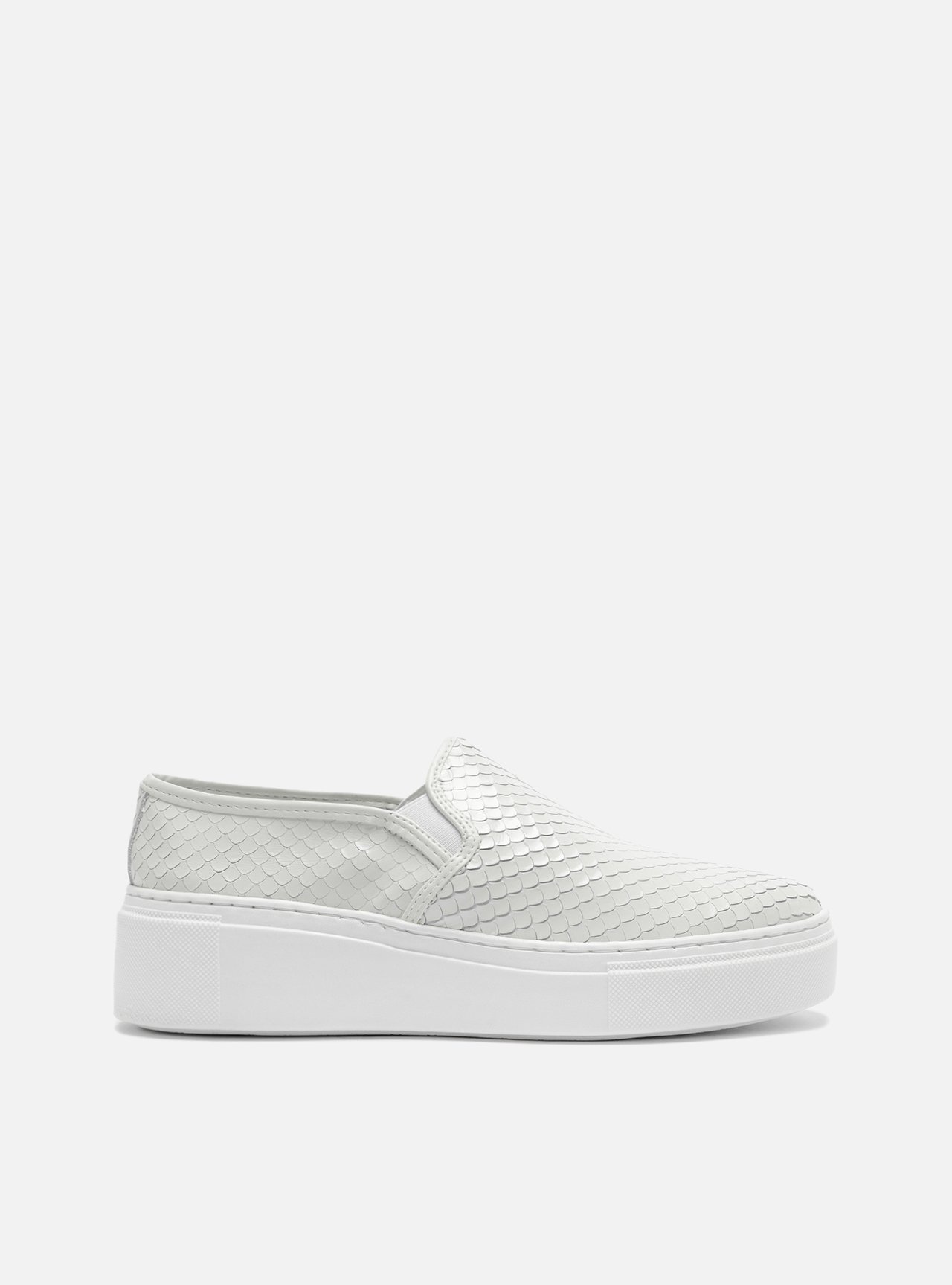 Slip On Branco Sola Alta Bico Redondo — foto 1