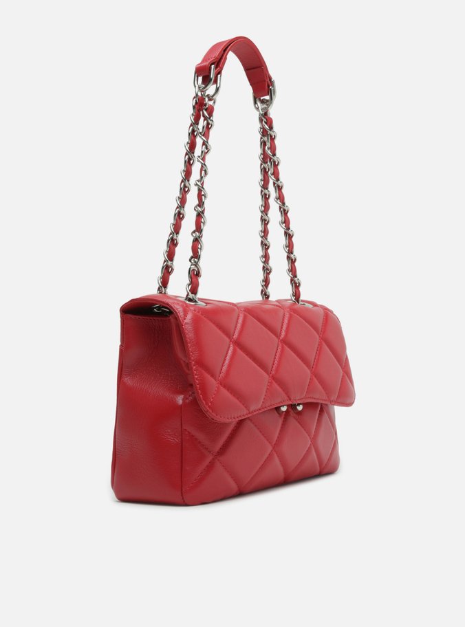 Bolsa Tiracolo Vermelha Couro Mizz Média