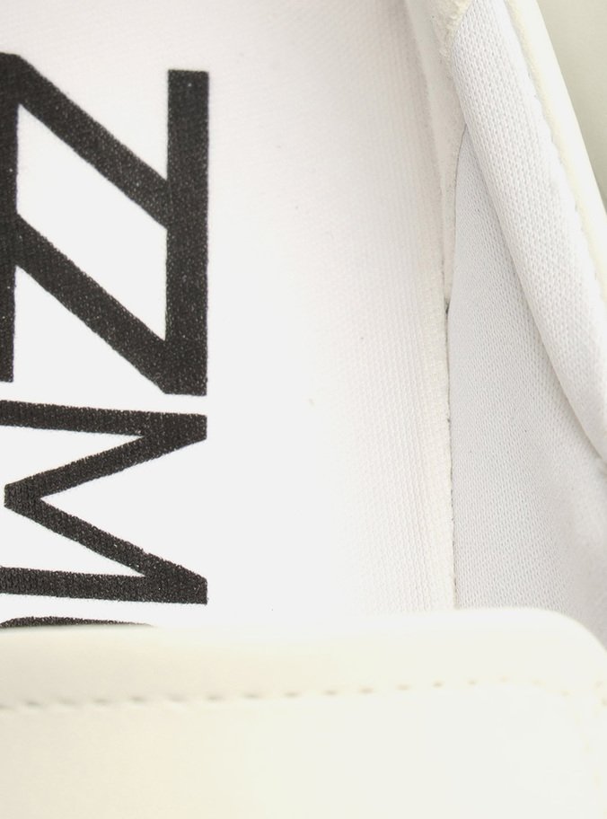 Tênis Slip On Couro Flatform Elástico Branco