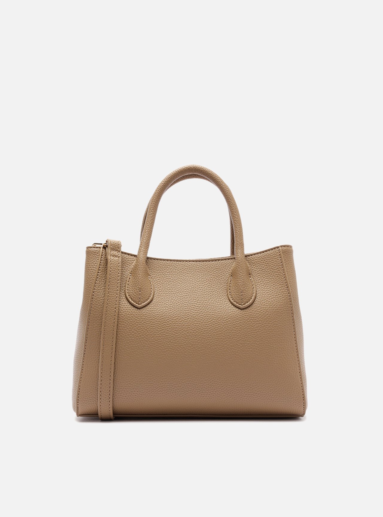 Bolsa Tote Cinza Média Granulada Alça Tiracolo — foto 3