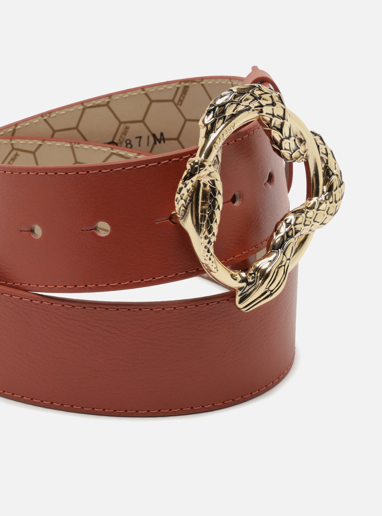 Cinto Laranja Couro Médio Snake — foto 4