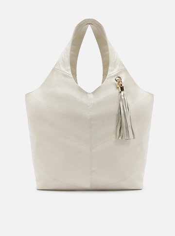 Bolsa Hobo Branca Couro Grande Barbicacho