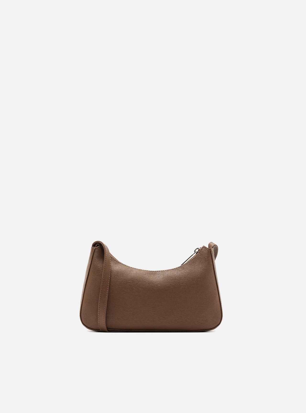 Bolsa Tiracolo Marrom Pequena Granulada — foto 3