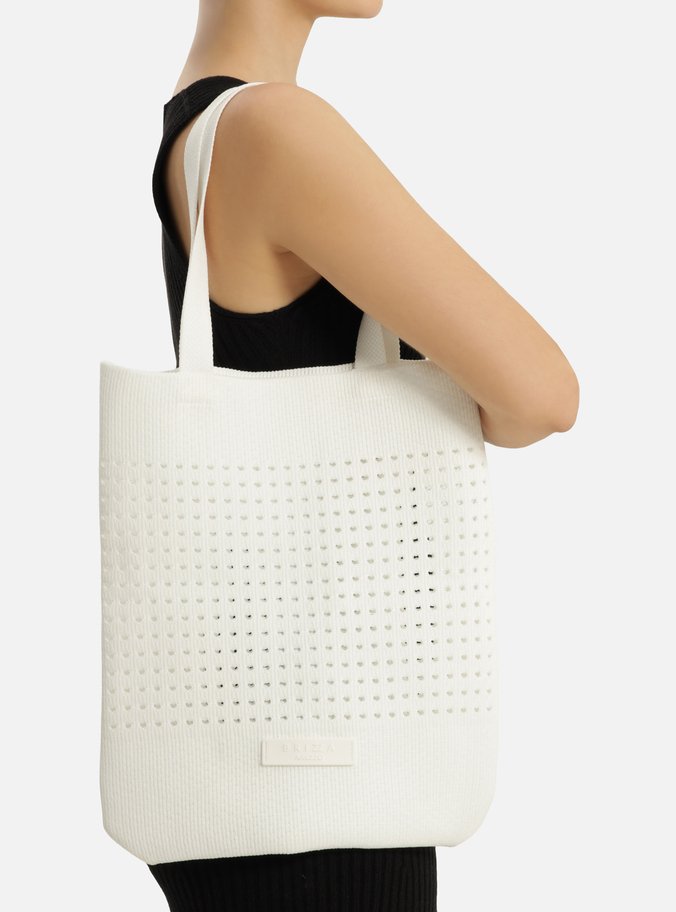 Bolsa Shopping Branca Crochê Grande Marina
