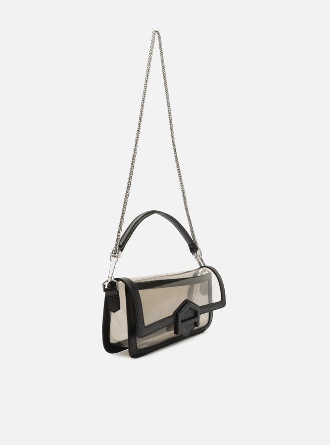 Bolsa Tiracolo Preta Vinil Média