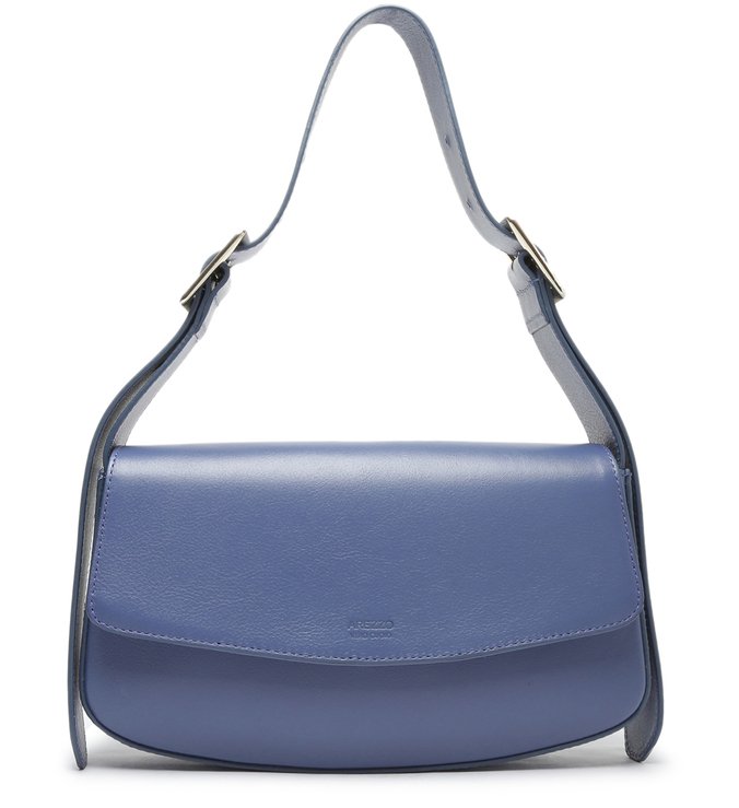 Bolsa Satchel Azul Couro Yasmin Média Onça