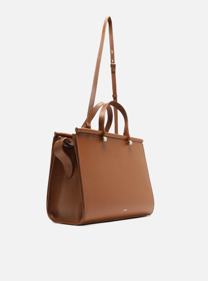 Bolsa Shopping Marrom Couro Fontana Grande