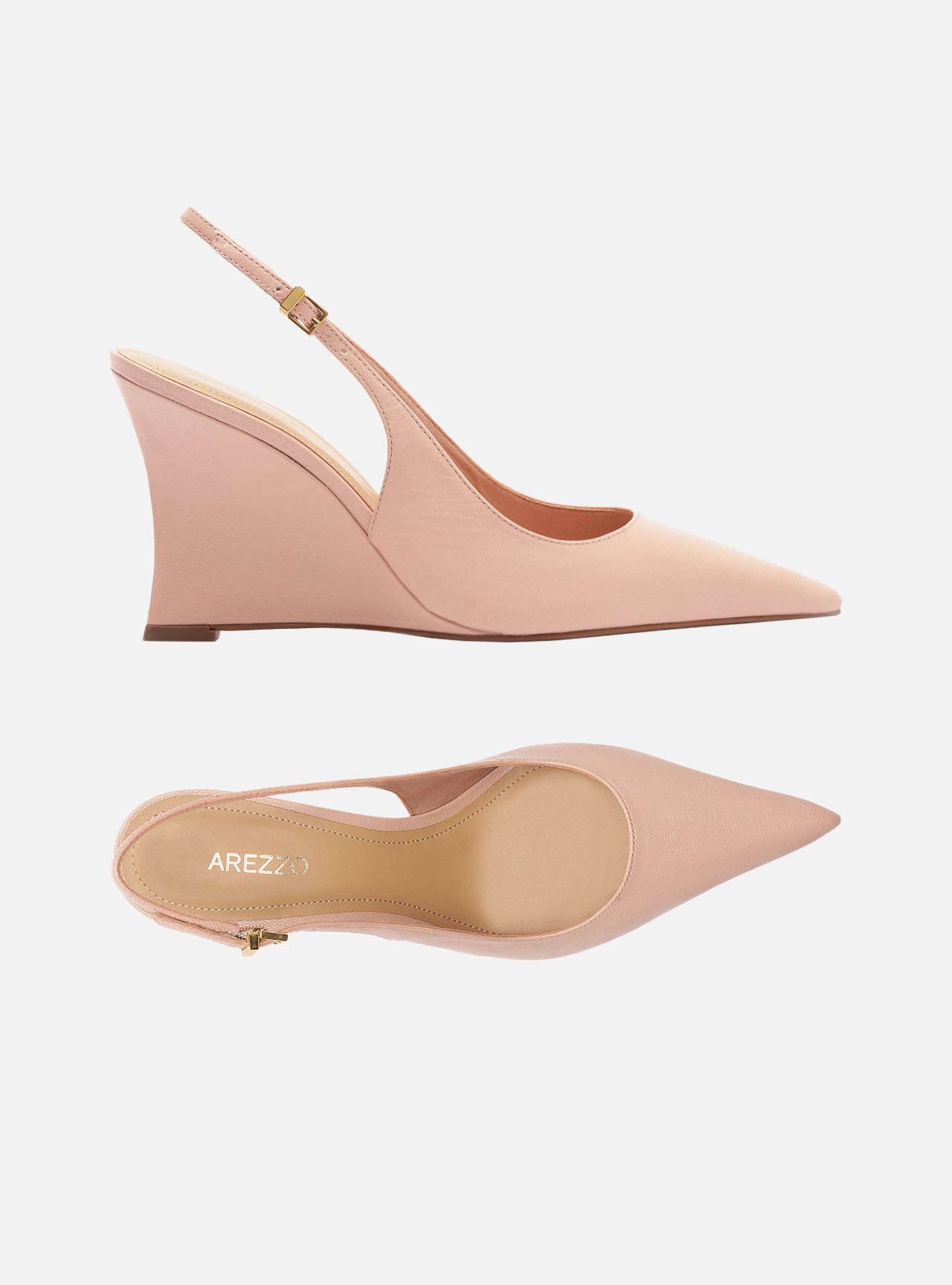 Scarpin Rosa Soft Couro Salto Alto Anabela Slingback — foto 5