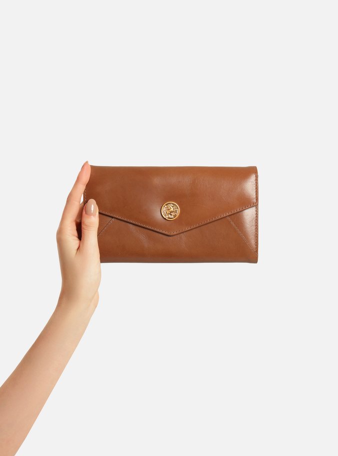 Carteira Marrom Couro Grande Metal Heritage